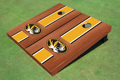 University Of Missouri Gold Rosewood Matching Long Stripe Cornhole Boards • $229.99