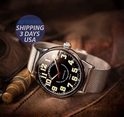 Soviet Military SHTURMANSKIE Gagarin USSR Wristwatch Aviator Watch Black • £155.82