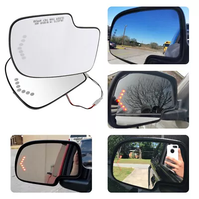 Left+Right Side Mirror Glass Heated Power For 2003-2007 Chevy Silverado GMC • $39.99