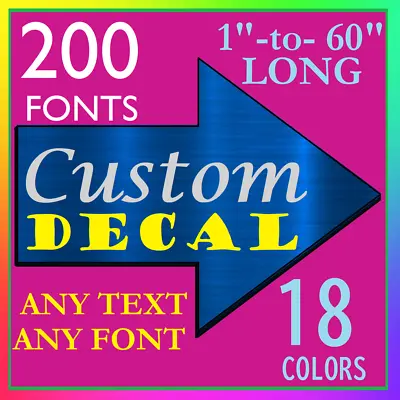 $1.89 • Buy Custom Personalized Text Vinyl Lettering Decal,Name, Car, Wall, Truck, Bus, Bike