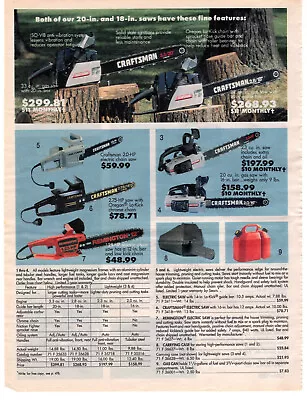 SEARS CRAFTSMAN REMINGTON Chain Saws 1991 Vintage Print Ad Original Man Cave • $7.49