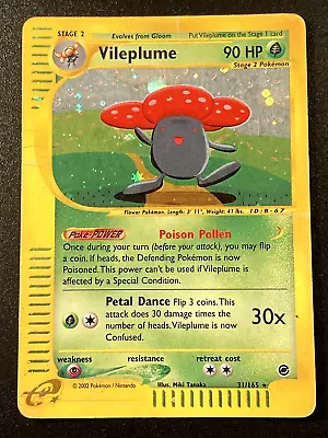 Vileplume 31/165 Expedition E-Reader Pokemon Card Holo Foil Rare HP • $19.95