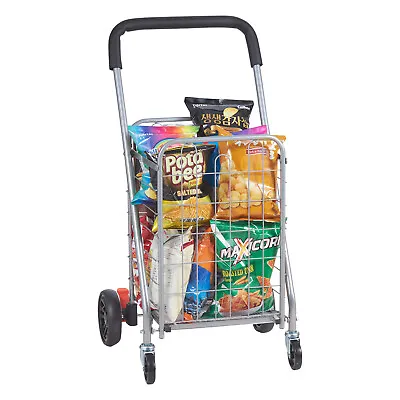VEVOR 66 Lbs Folding Shopping Cart Utility Trolley Laundry Grocery Basket Cart • $38.99