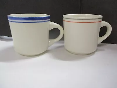 2 Vintage Striped Coffee Mugs Cups Brazil • $9.99