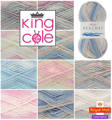 £3.79 • Buy King Cole Beaches DK 100g Knitting Crochet Yarn Acrylic Pastel Colours Patterns