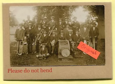 Original West Bergholt Brass Band Essex Real Photographic Postcard Nr Colchester • £10.50