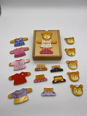 Melissa & Doug Wooden 18-Piece Bear Dress Up Puzzle Play Set • $10