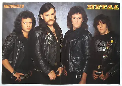 Motorhead Lemmy Wurzel Vintage 1980's 11x16 2pg Magazine Centerfold Poster Pinup • $15