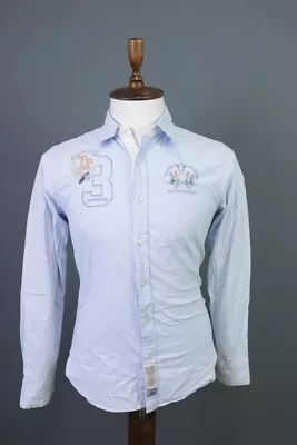 La Martina Buenos Aires Slim Fit Blue Asian Polo #3 Button Down Shirt Size S • $50