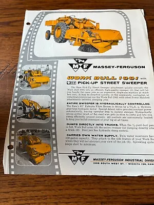 Massey Ferguson 1001 Work Bull Tractor With Street Sweeper Brochure FCCA • $19.99
