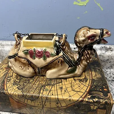 Vintage Majolica Sitting Camel Figural Teapot Japan C. 1930 Hanging Chain • $27