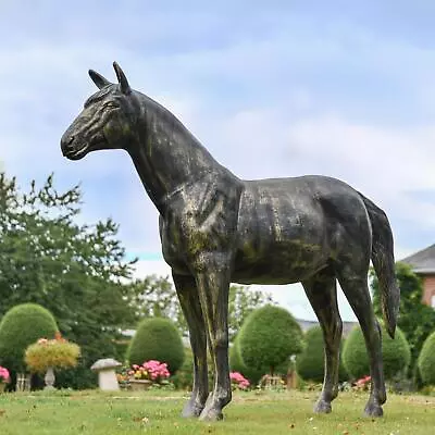 Stunning Life Size Race Horse Garden Sculpture - Aluminium Outdoor Ornament • £2749