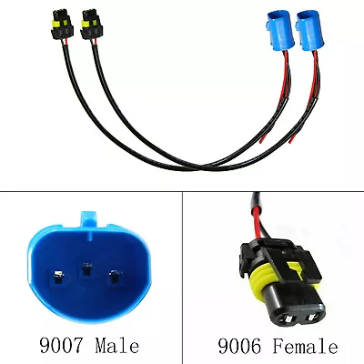 2x 9007 Male To 9006 HB4 Female Convert Wire Adapters For Headlight HID Retrofit • $8.99