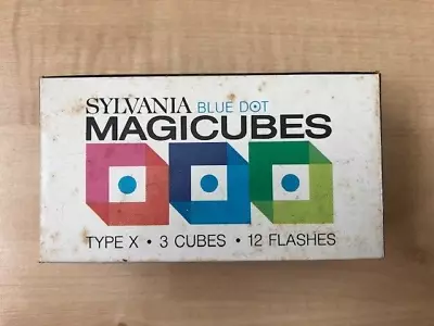 Sylvania Blue Dot Magicubes Camera Flash Cubes / 3 Cubes 12 Flashes / Type X • $11