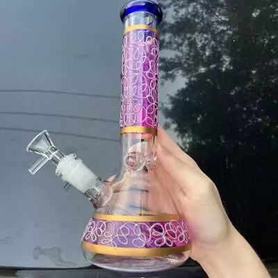 10inch Glow In The Dark Hookah Glass Water Pipe Smoking Bong + Glass Bowl • $28.99