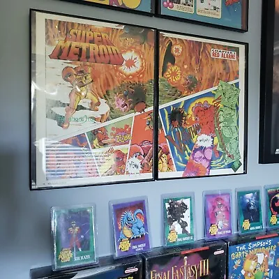 FRAMED Retro 1994 Super Metroid 2page Ad/poster/comic SNES Game Wall Art • $44