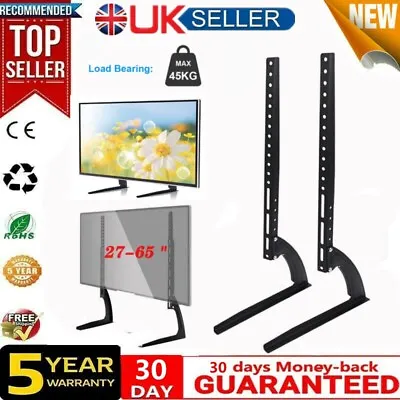 Universal Top TV Table Stand Leg Mount LED LCD Flat Screen 26-65 Inch TV Bracket • £13.99