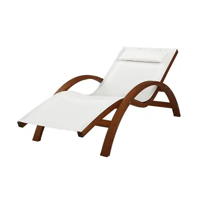 $460.99 • Buy Gardeon Outdoor Wooden Sun Lounge Setting Day Bed Chair Garden Patio Furniture