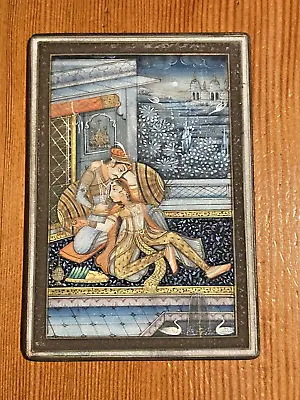 Vintage Indian Mughal Courtship Painting On Marble • $19.99