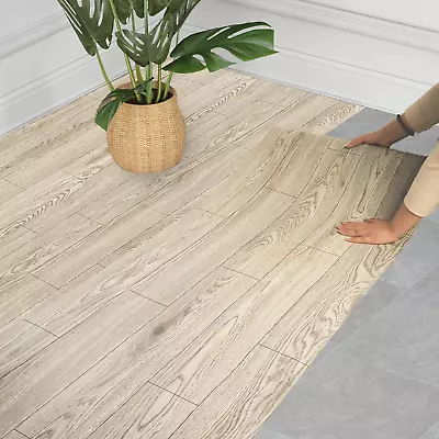 Self Adhesive Vinyl Flooring Roll 23.6 X 118 /19 Sq.Ft Wood Grain Peel Stick Flo • $27.92