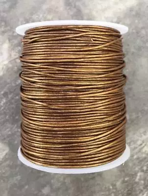 1mm 1.5mm 2mm Metallic Bronze Leather Cord Premium Round Leather Cord 40 • $1.18