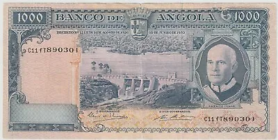 Angola Portuguese 1000 Escudos Banknote Choice Fine Cond Pick#98 Americo Tomas  • $25