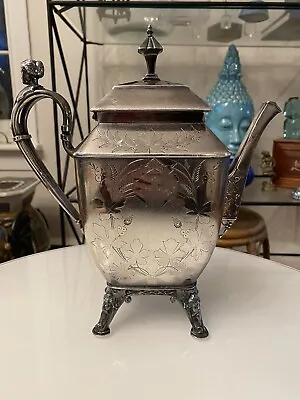 Unusual Antique Victorian Silverplate Coffee Teapot Figural Meriden • $100
