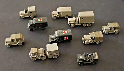 Roco Minitanks   Jeeps Trucks Ambulance      1/87 Scale  Lot Of 10 • $39.95