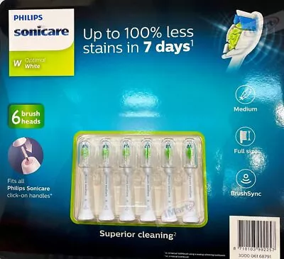 $51.88 • Buy 6x Original Philips Sonicare Optimal Toothbrush Replacement Tooth Brush Heads