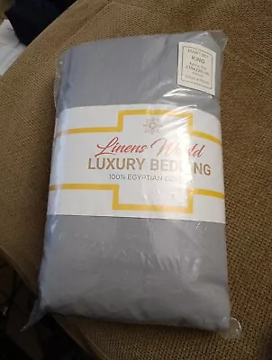 Luxury Bedding 100% Egyptian Cotton Linens World Beddding Set King Grey • £22.50