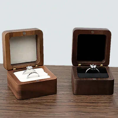 Wooden Engagement Ring Box For Proposal Wedding Pictures Or Gift Minimalist #F • $11.99