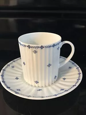 A Lanternier & Co Limoges  Mini 2.5” Teacup/Saucer Floral Scalloped. Perfect • $30