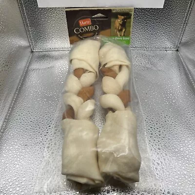 Dog Bone Hartz Rawhide & Pig Skin Braid Twist For Large Dogs 10 Inch 2 Ct..NIB • $13.99