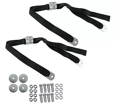 Ford Mustang Pony Running Horse Tri Bar Chrome Black Seat Belts Lh&rh Kit • $139.95