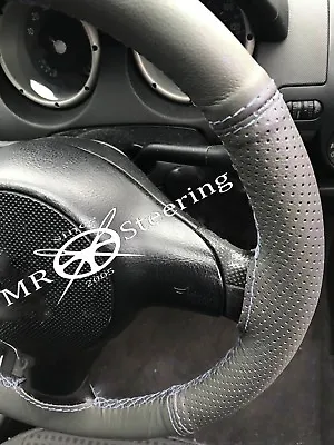 For Vauxhall Vectra B 95+ Grey Two Tone Leather Steering Wheel Cover Grey Stitch • $35.82