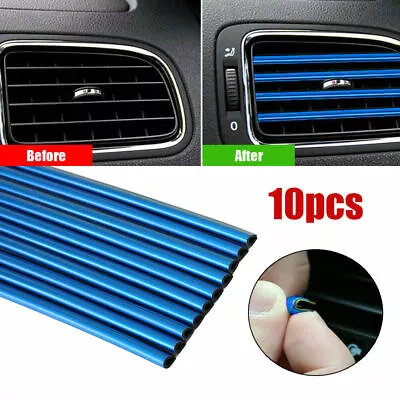 £3.58 • Buy 10x Blue Car Air Conditioner Outlet Vent Grille Decor U Shape Molding Trim Strip