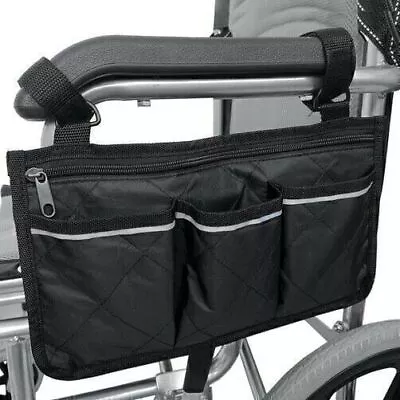 Wheelchair Bag Rollator Large Side Pocket Armrest Walker Bag Accessories K F5J9 • $13.58