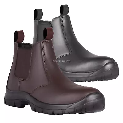 Mens Titan Dealer Lightweight Chelsea Steel Toe Cap Safety S3 Boots Work Shoe Sz • £16.95