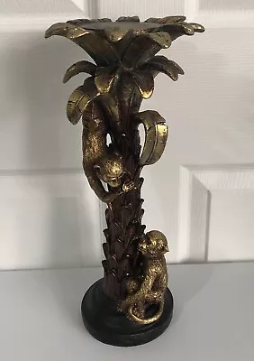 Monkey Gold Resin Candle Holder Candle Stick 35cm Tall • £29.99