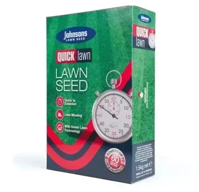 Johnsons Quick Lawn Grass Seed Ryegrass Blend 60sqm Coverage - 1.275kg • £15.99