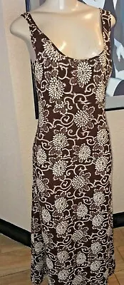 VTG SACADA FLORAL BROWN TAN  Maxi Dress SZ MED  Xb5 • $20