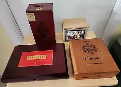 4 Cigar Boxes HemingwY Sun Grown LaPerla HabanaCao Gold Double Corona • $29.97