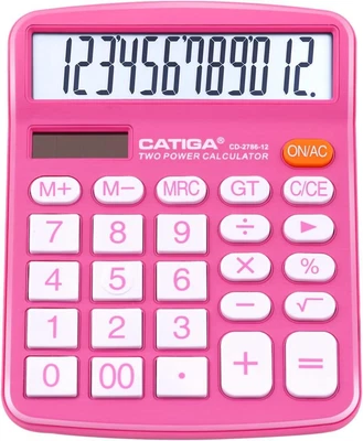 £14.06 • Buy New DESKTOP CALCULATOR CD-2786 PINK 12 Digit Large LCD Display Sensitive Buttons
