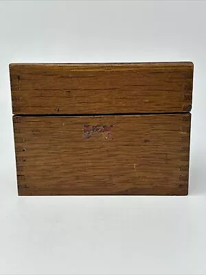 Vintage Weis Wooden Dovetailed Recipe Box Brass Side Hinges • $32