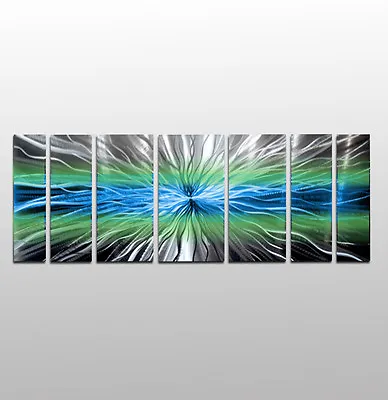 Modern Contemporary Abstract Metal Wall Art Sculpture Blue Painting Home Decor . • $199