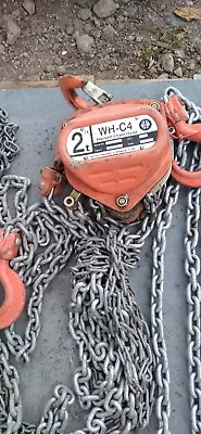 2 Ton Chain Block Block And Tackle Professional Tiger Tcb14  Used Hoist Winch 3m • £110