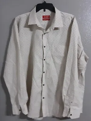 $16 • Buy Men's Jase  Long Sleeve/ Button Down Dress Shirt.polka Dot Print.size 48