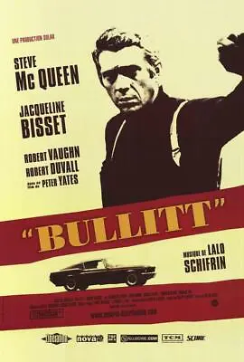 BULLITT Movie POSTER 27 X 40 Steve McQueen Robert Vaughn French A • $24.94