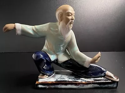 Vintage Shiwan Mudman Chinese Pottery Figurine Statue Man Tai Chi Master Kung Fu • $29.99