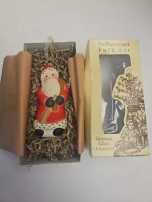 $39.99 • Buy Vintage Vaillancourt German Folk Art  Santa Glass Ornament 2003